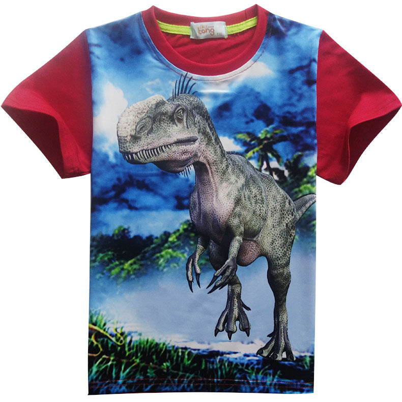 Short Sleeved Dinosaur Suit Kids T Shirt - More bang for your bucks