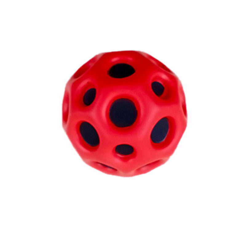 Hole Ball Soft Bouncy Ball Anti-fall Moon Shape Porous Bouncy Ball Kids Indoor Outdoor Toy Ergonomic Design