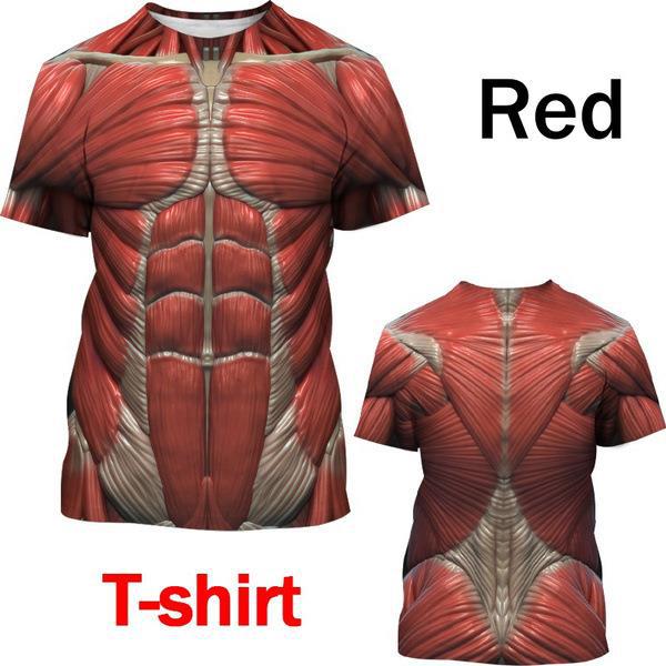 Summer Foreign Trade Summer Muscular Man 3D Digital Print T-shirt