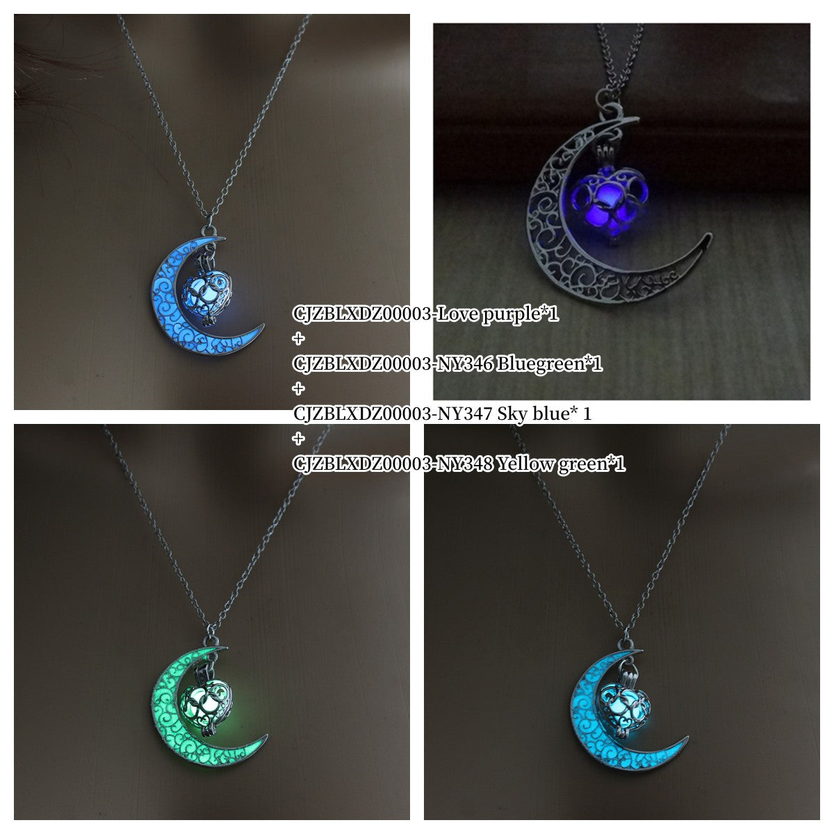 Glowing Pendant Necklaces Silver Plated Chain Necklaces - More bang for your bucks